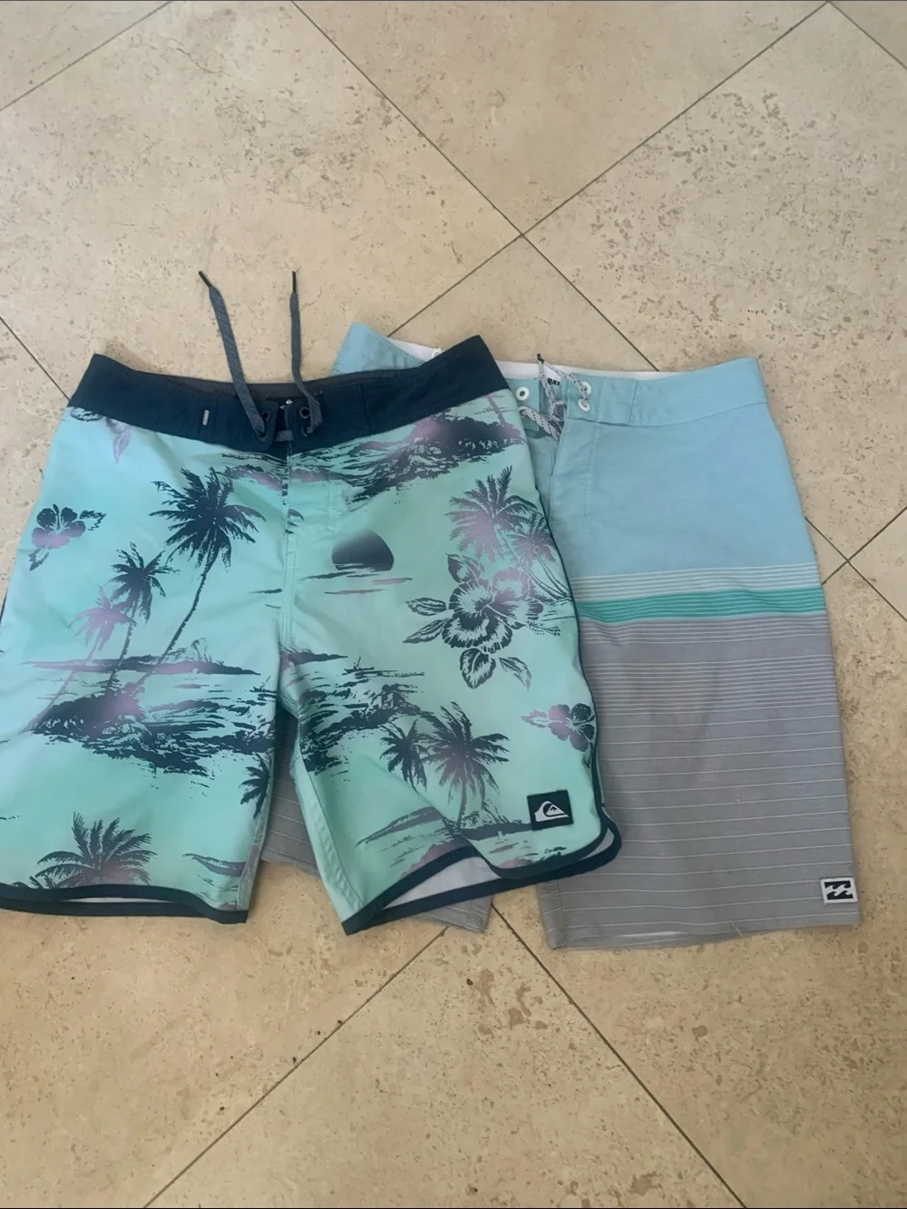 Quiksilver Mint Green Tropical Palm Boardshorts